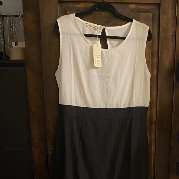 Black and White Tuxedo Dress - Picture 1 of 8